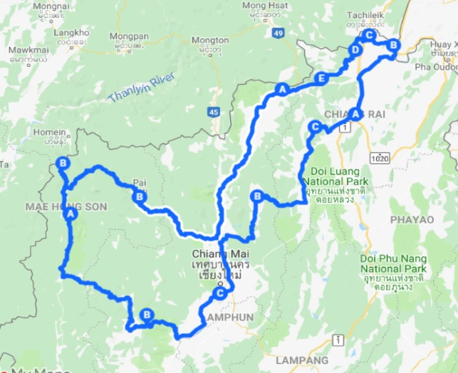 Rider's Paradise - Thailand Map