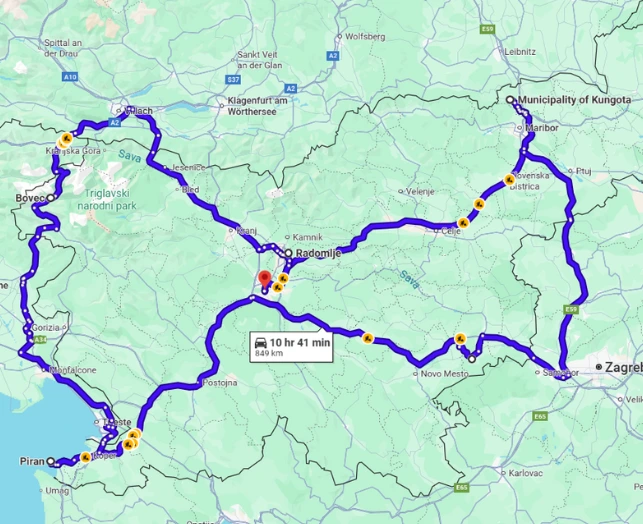 Slovenia Tour Map