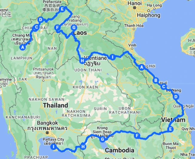 South East Asia Route Map